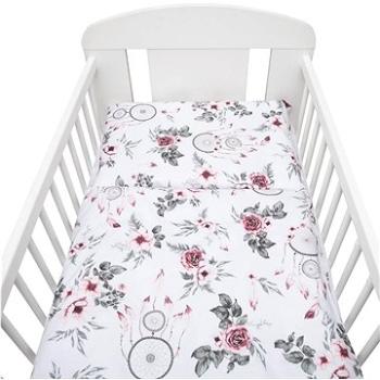 NEW-BABY biele kvety a pierka 100/135 (39522)