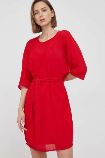Šaty Armani Exchange červená farba, mini, rovný strih
