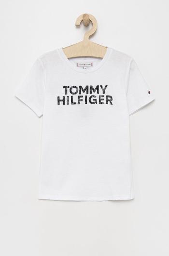 Detské tričko Tommy Hilfiger biela farba,