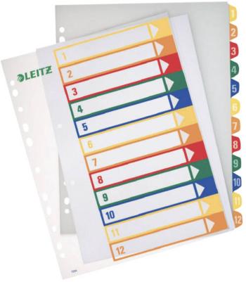 Leitz 12940000 register DIN A4, nadmerná šírka 44166 polypropylen viacfarebná 12 kariet možno opísať pomocou počítača 12