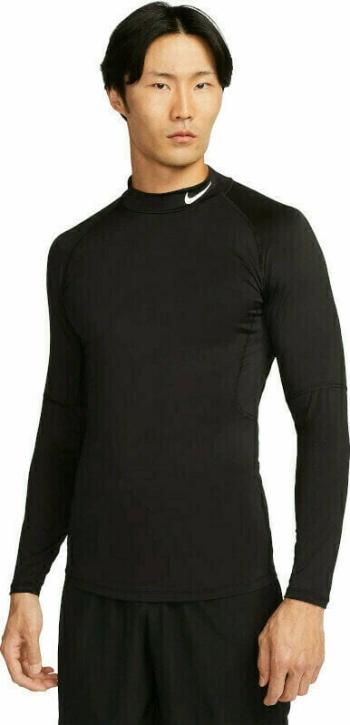 Nike Dri-Fit Fitness Mock-Neck Long-Sleeve Top Black/White XL Termo Oblečenie