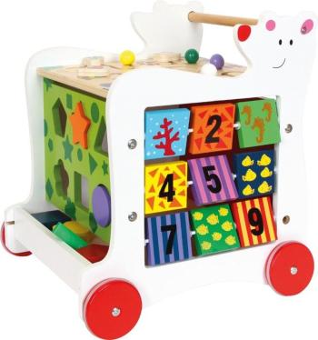 Vzdelávacie hračka Medvedík - chodítko 4v1 Wooden baby walker