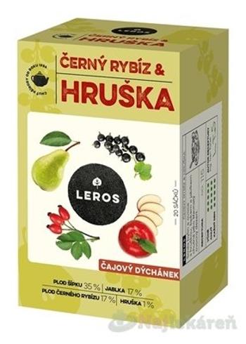 Leros Čajový dýchánek černý rybíz & hruška 20 x 2,5 g