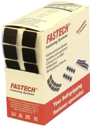 FASTECH® B20-SQ999905 štvorcové suché zipsy zalepenie hotmelt háčiková a flaušová časť (d x š) 20 mm x 20 mm čierna 460