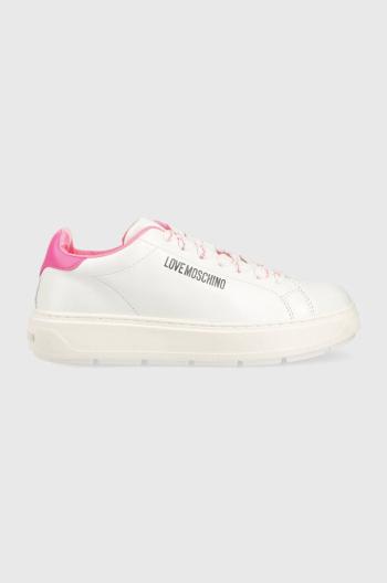 Kožené tenisky Love Moschino Sneakerd Bold 40 biela farba, JA15374G1G