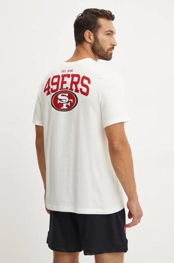 Bavlnené tričko Nike San Francisco 49ers pánske, béžová farba, s potlačou, N199-11K-73-8AB