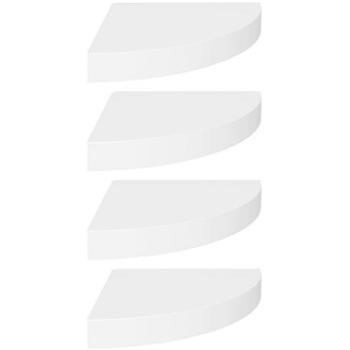 Shumee, plávajúce rohové 4 ks biele 25×25×3,8 cm MDF, 323897