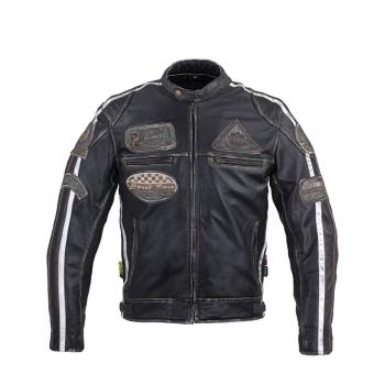 Pánska kožená moto bunda W-TEC Sheawen Vintage Farba čierna, Veľkosť M