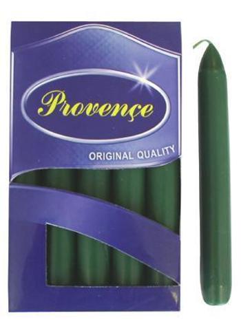 Provence Sviečka 17cm PROVENCE Bistro 10ks tmavo zelená
