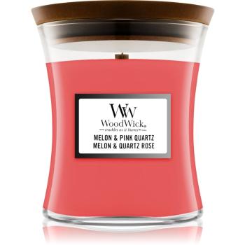 Woodwick Melon & Pink Quarz vonná sviečka s dreveným knotom 275 g