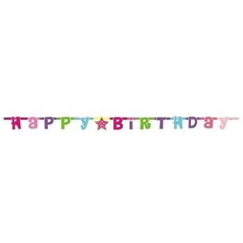 Girlanda Happy Birthday – Narodeniny – 180 cm Ružová (5901238687856)