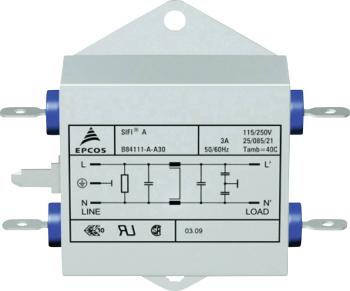 TDK B84111AA30 odrušovací filter samohasiace 250 V/AC 3 A 1.5 mH (d x š x v) 70 x 76.5 x 22.3 mm 1 ks