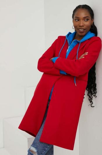 Kabát Answear Lab dámsky, červená farba, prechodný