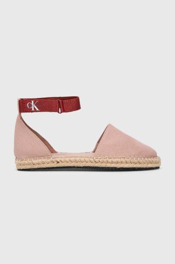 Espadrilky Calvin Klein Jeans ANKLE ESPADRILLE béžová farba, YW0YW01027