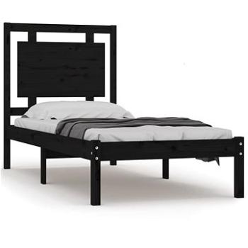 Rám postele čierny masívne drevo 100 × 200 cm, 3105529