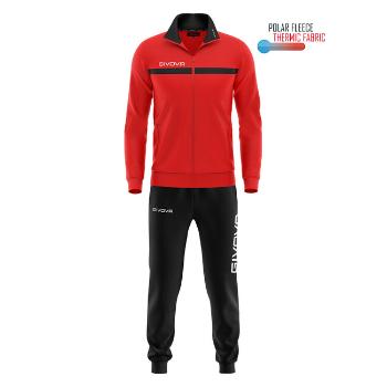 TUTA GIVOVA ONE FULL ZIP POLARFLEECE ROSSO/NERO Tg. 2XL