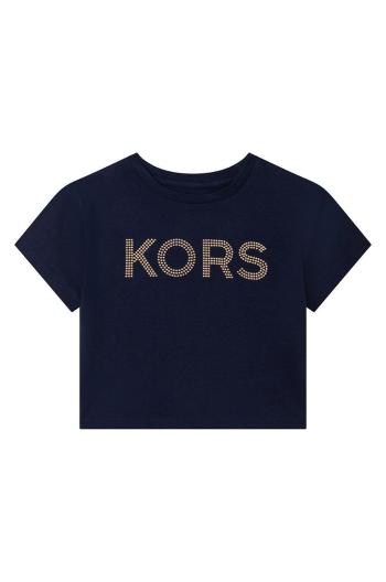 Detské bavlnené tričko Michael Kors tmavomodrá farba,