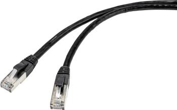 Renkforce RF-4538198 RJ45 sieťové káble, prepojovacie káble CAT 6A S/FTP 10.00 m čierna vhodné pre vonkajšie oblasť 1 ks