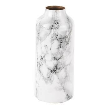 Bielo-čierna železná váza PT LIVING Marble, výška 20 cm