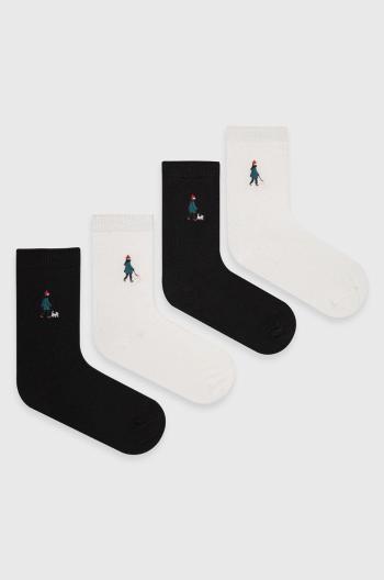 Ponožky Answear Lab 4-pak dámske, čierna farba