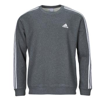 adidas  Essentials Fleece 3-Stripes Sweatshirt  Mikiny Šedá