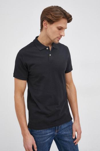 Bavlnené polo tričko Pepe Jeans Vincent čierna farba, jednofarebné