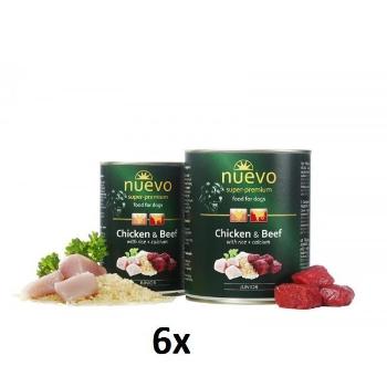 NUEVO dog Junior Chicken & Beef 6 x 400 g konzerva