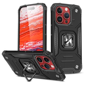 MG Ring Armor kryt na iPhone 15 Pro Max, čierny