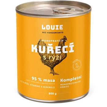 LOUIE Kompletné monoproteínové krmivo –  kuracie (95 %) s ryžou (5 %) (8595174388037)