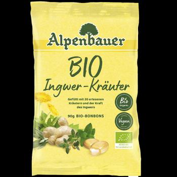 ALPENBAUER Prírodné cukríky zázvor a bylinky BIO 90 g