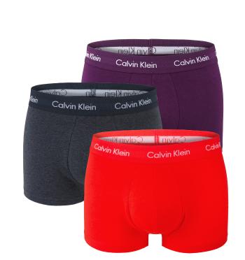 Calvin Klein - boxerky 3PACK cotton stretch burgundy & orange color - limitovaná edícia-XL (101-106 cm)