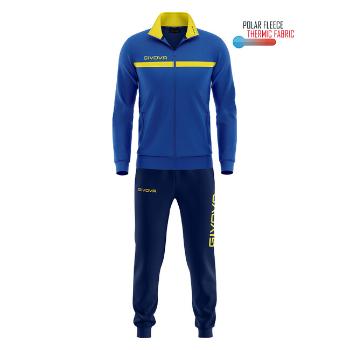 TUTA GIVOVA ONE FULL ZIP POLARFLEECE AZZURRO/GIALLO Tg. 4XS