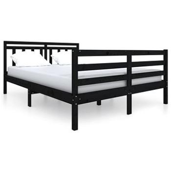 Rám postele čierny masívne drevo 135 × 190 cm Double, 3100633