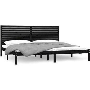 Rám postele čierny masívne drevo 200 × 200 cm, 3104632