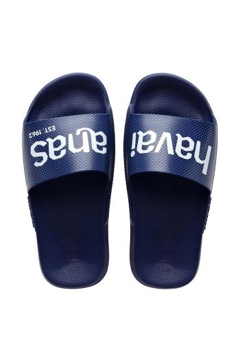 Šľapky Havaianas SLIDE CLASSIC LOGOMANIA tmavomodrá farba, 4148124.0555