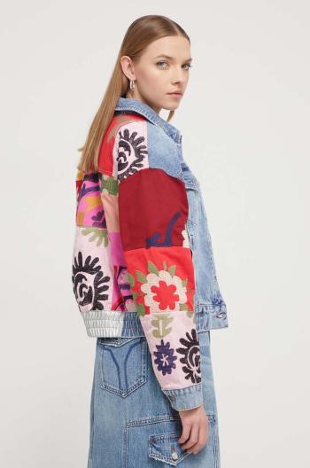 Rifľová bunda Desigual dámska, prechodná, oversize, 24SWED01