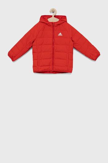 Detská páperová bunda adidas Performance H45033 červená farba