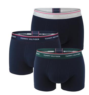 TOMMY HILFIGER - boxerky 3PACK premium essentials dark with green & desert sky color waist - limitovaná edícia-M (77-88 cm)