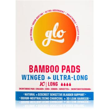 FLO GLO Bamboo Pads inkontinenčné vložky s krídelkami Long 10 ks