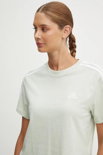 Bavlnené tričko adidas Essentials dámske, zelená farba, IY4228