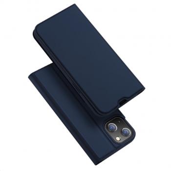 DUX DUCIS Skin Pro knižkové kožené puzdro na iPhone 13, modré
