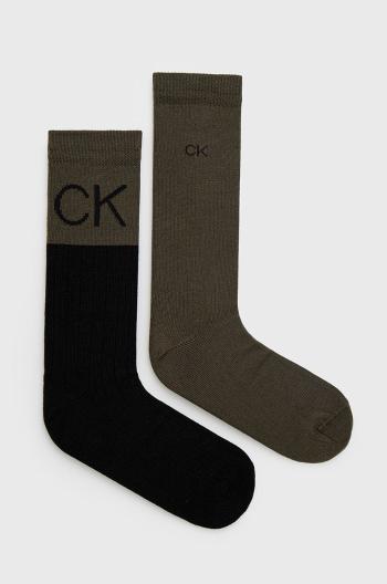Ponožky Calvin Klein pánske, zelená farba
