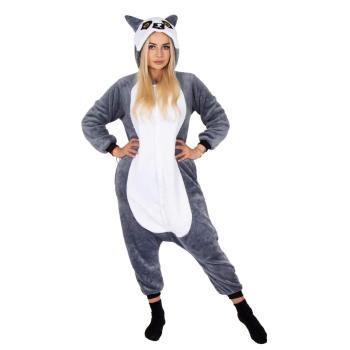 Plyšový overal Kigurumi - vzor lemur - veľkosť L - 170cm