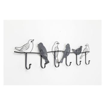 Čierny kovový nástenný vešiak Kare Design Birds, šírka 85 cm
