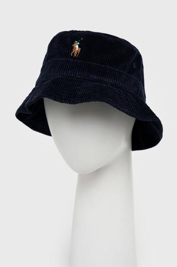 Štruksový klobúk Polo Ralph Lauren tmavomodrá farba, bavlnený