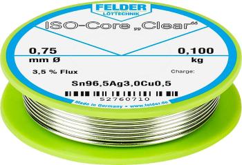 Felder Löttechnik ISO-Core "Clear" SAC305 spájkovací cín cievka Sn96,5Ag3Cu0,5 0.100 kg 0.75 mm