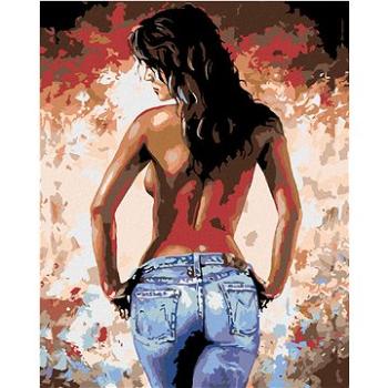 Maľovanie podľa čísel – Polonahá žena s džínsami (HRAmal00016nad)