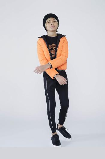 Detská obojstranná bunda Karl Lagerfeld čierna farba