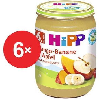 HiPP BIO Jablká s mangom a banánmi - 6 × 190 g (4062300293786)