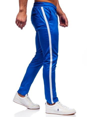 Kobaltové modré pánske látkové jogger nohavice Bolf 0013